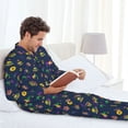 thumbnail image 6 of Lsque Mardi Gras Carnival Pattern Long Sleeve Pajama Set for Men - Soft 2-Piece Sleepwear and Loungewear Set with Pockets, Comfy Nightwear-Medium, 6 of 7