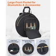 thumbnail image 3 of 22" Cymbal Bag - Double-Layer Cymbal Gig Bag With Shoulder Strap & Handle 8mm Dual Padded Divider, Multi-Compartment Cymbal Soft Case, Store, 3 of 7