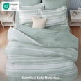thumbnail image 3 of U by Bedsure Full Comforter Set Sage Green, Bed in a Bag Full Size Bedding 7-Pieces, Striped Bedding Set for All Seasons, 3 of 9