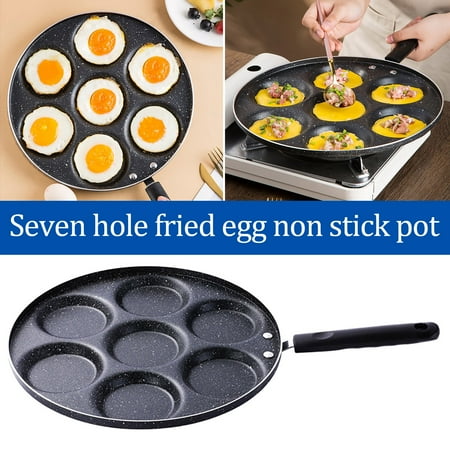 

AZZAKVG Non-Stick Pan Fryer Hole Pan Hamburger Frying Eggs Pan Frying Seven Mould Non Stick Kitchen，Dining Bar
