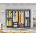thumbnail image 3 of VIPEK V40C Covered Clothes Rack Heavy Duty Clothing Rack with Cover, Custom Freestanding Closet Portable Wardrobe Closet for Bedroom, Large Black Coset Rack with Grey Upgarded Polyester Cover, 3 of 11
