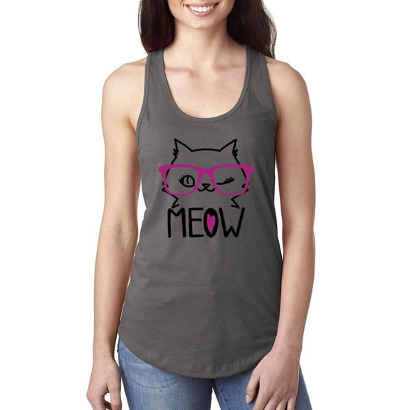 MmF - Women's Racerback Tank Top, up to Women Size 2XL - Meow Cute Cat Kitty