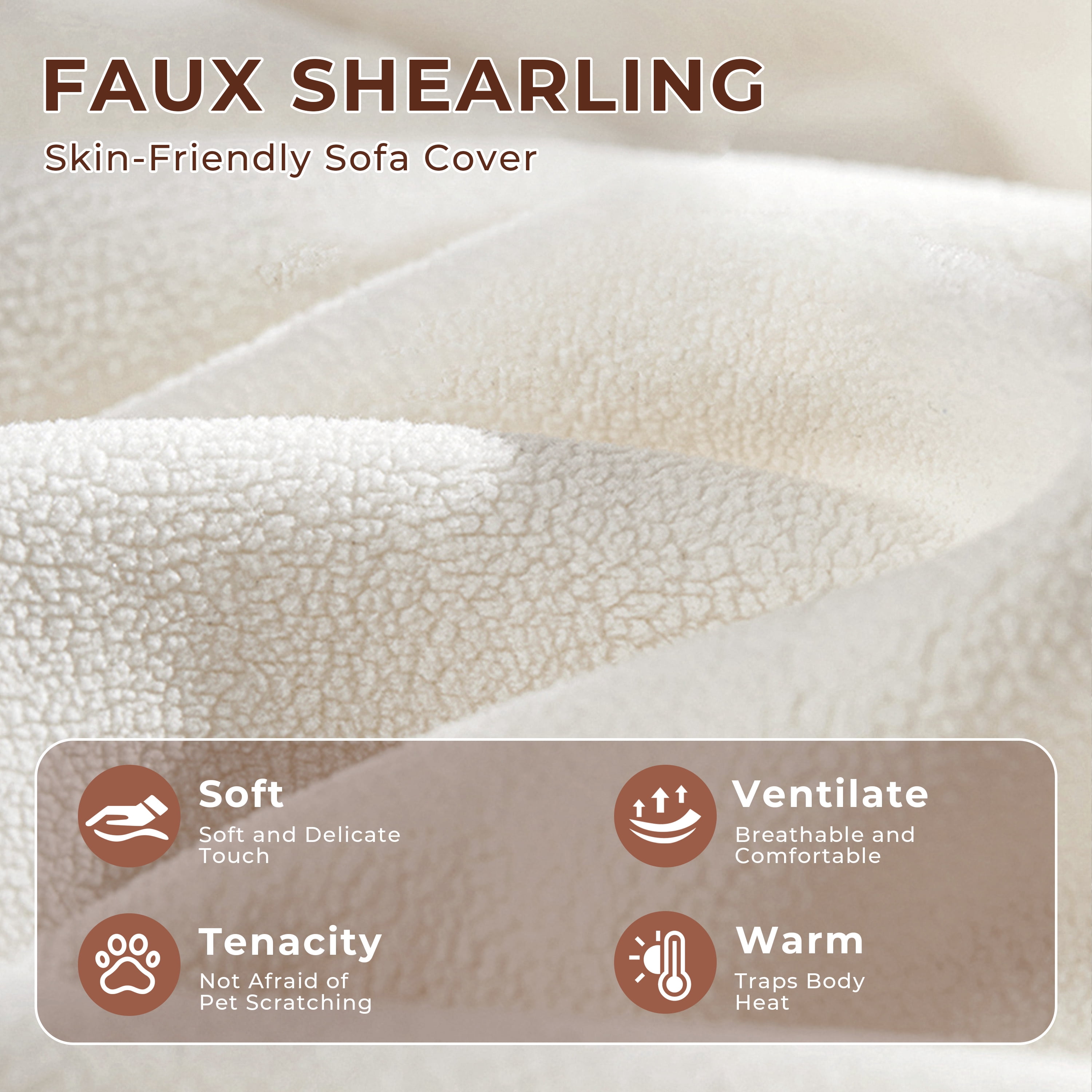 33.9'' White Faux Shearling Dog Bed Couch for Large and Medium Dogs up to 70lbs, Modern Luxury Orthopedic Elevated Pet Bed Sofa Cat Bed Couch with Leather Name Plate Indoor Furniture Style