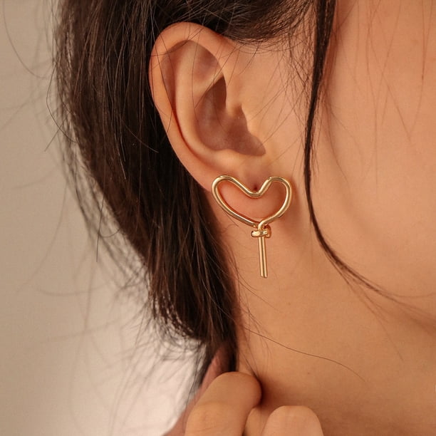 HomeKingdee Geometric Creative Earrings - Irregular Shaped Alloy Metal Gold Color Earrings for Women Wedding Party Daily Jewelry