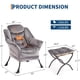 thumbnail image 5 of Dark gris comfortable accent lazy chair con ottoman - 400lb capacity, oversized reading armchair con folding footrest y side pocket para sala de estar o dormitorio, 5 of 8