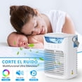 thumbnail image 5 of Ventilador de Aire Acondicionado, Mini Enfriador de Aire Evaporativo con 3 Velocidades y 2 Modos de Pulverización, Aire Acondicionado Portátil con 650ml de Tanque de Agua para Oficina,Dormitorio,Coche, 5 of 5