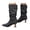 B, variant on Women's Mid Calf Slouch Boots Leather Pointed Toe Kitten Heel Pull on Ruched Dress Boot Ladies Fall Party Daily Boots Size 5.5