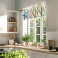 thumbnail image 5 of Happy Summer Valances for Windows Sea Stars Shells Slippers Wooden Stripes Valance Curtains Rod Pocket Bathroom Small Window Treatments for Kitchen Living Room Bedroom, 54"x18", 5 of 7