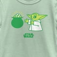 thumbnail image 2 of Girl's Star Wars: The Mandalorian St. Patrick's Day Grogu Pot of Gold Graphic Tee Mint Small, 2 of 4