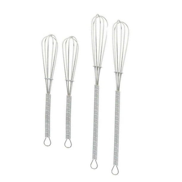 4 Pack Mini Wire Kitchen Whisks Small Egg Whisk Gravy Sauce Mini Whisk SilverEach of 2PCS 5