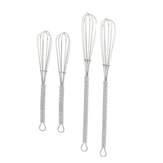 Juego de batidores de acero inoxidable resistentes a la oxidación, limpieza sin esfuerzo, batidor plano y con forma de globo, mango ergonómico, para cocinas profesionales y domésticas, 2 piezas de 5