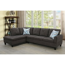 Ainehome Furniture 2 Pieces Living Room Set, L Shaped Sectional Sofa Chaise for Small Space, Left Hand Facing/Dark Brown