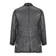 thumbnail image 5 of Brglopf Women's Sequins Blazer Long Sleeve Sparkle Open Front Jacket Shawl Collar Cardigan Casual Jacket, 5 of 6