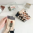 thumbnail image 4 of Zhengup 5 Pairs Floral Socks Y2K Vintage Fairycore Patterned Crew Cotton Socks Cottagecore Knit Dress Socks, 4 of 6