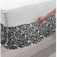 thumbnail image 2 of Abstract Bed Skirt, Illustration of Old Greek Style Spiral Shapes in Monochrome Tones, Elastic Bedskirt Dust Ruffle Wrap Around for Bedding Decor, 4 Sizes, White and Charcoal Grey, by Ambesonne, 2 of 2