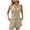 Khaki, variant on RMGVDSD Women's Summer 2 Piece Outfits Solid Color V Neck Sleeveless Button Down Vest Pockets Shorts Sets Women Shorts Sets Beachwear
