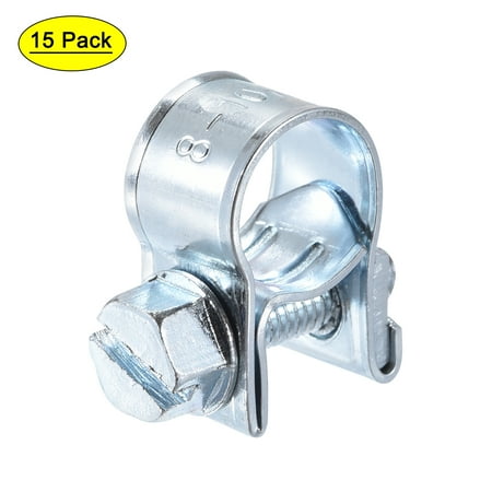 

Uxcell 8-10mm Mini Fuel Injection Hose Clamp Zinc Plated Steel Fuel Line Clamp 15 Pack