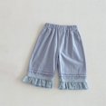 thumbnail image 4 of Generic Toddler Girl Long Shorts Y2K Lace Trim Pettipants Baby Cute Ruffle Hem Baggy Bloomers Boho Flowy Summer Wide Leg Gauze Shorts, 4 of 7