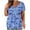 Blue, variant on IROINNID Shirt for Women Plus Size V-neck Tie-dye Print Button Short Sleeve Tops T-shirt Blouse Sky Blue