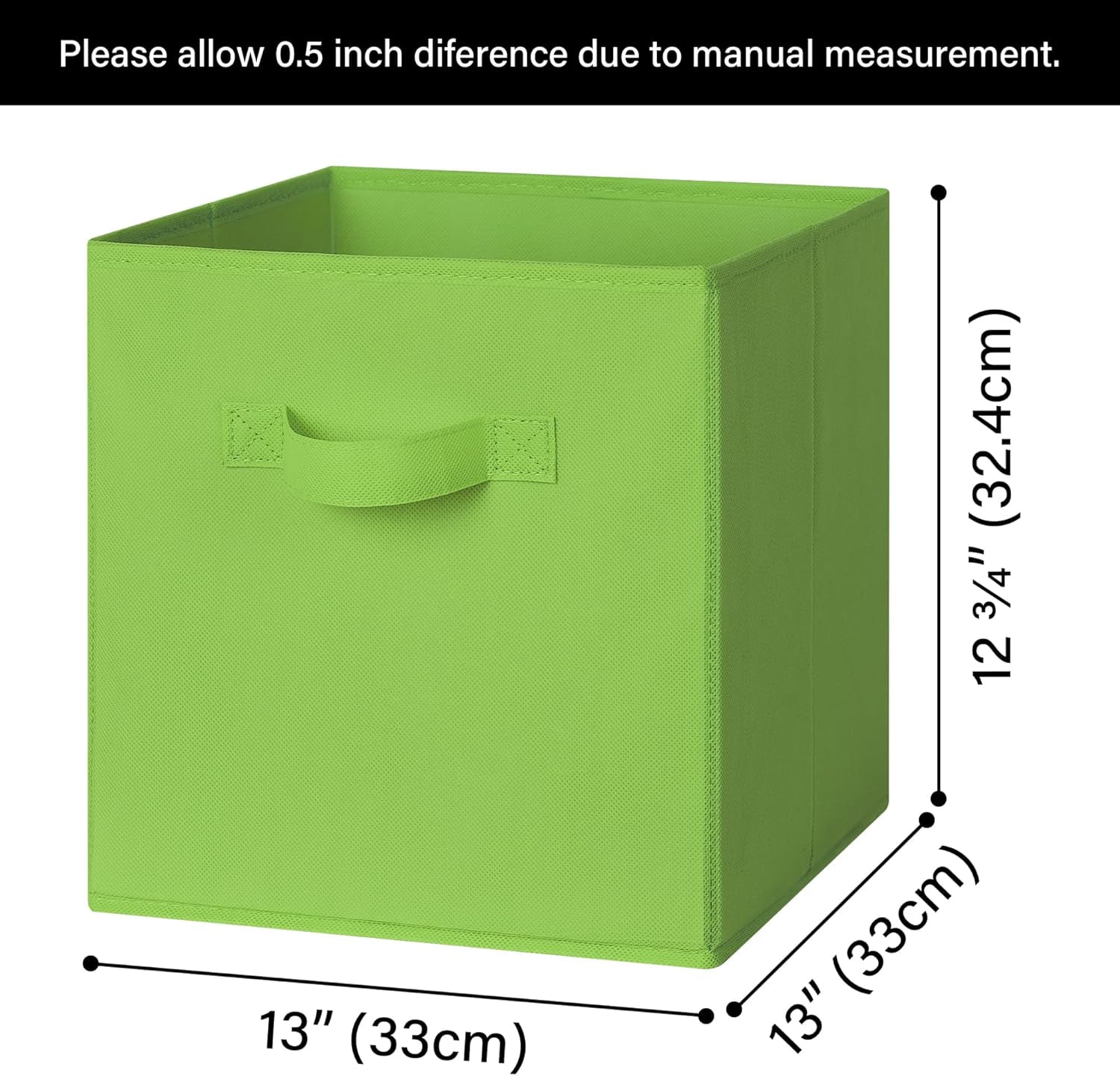 GRANNY SAYS 13 Inch Cube Storage Bins, Fabric Storage Baskets with Handles, Collapsible Cube Organizer for Shelves and Closet, 6-Pack, Rainbow