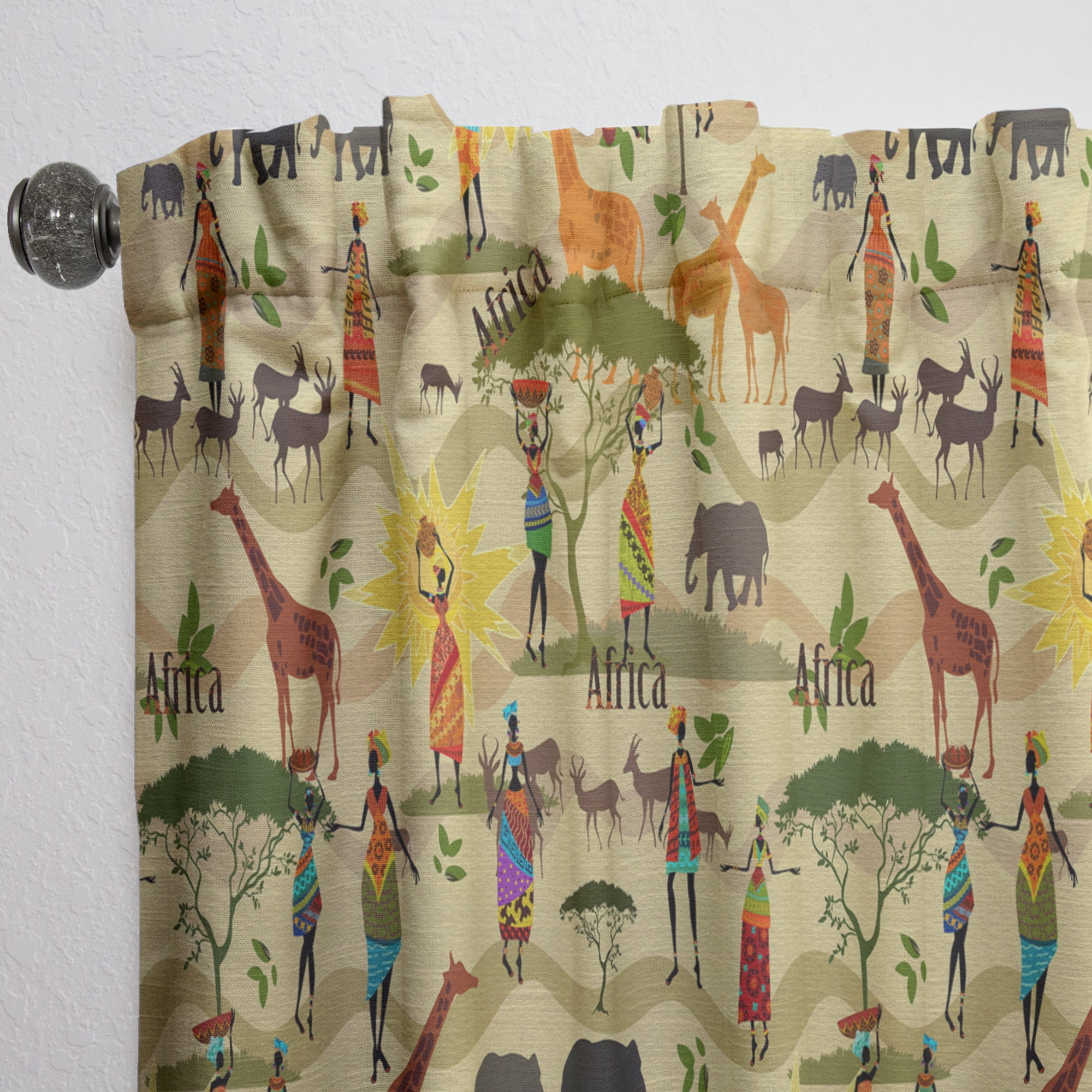 Designart 'Ethnic African Abstract Texture' Tropical Curtain Panel