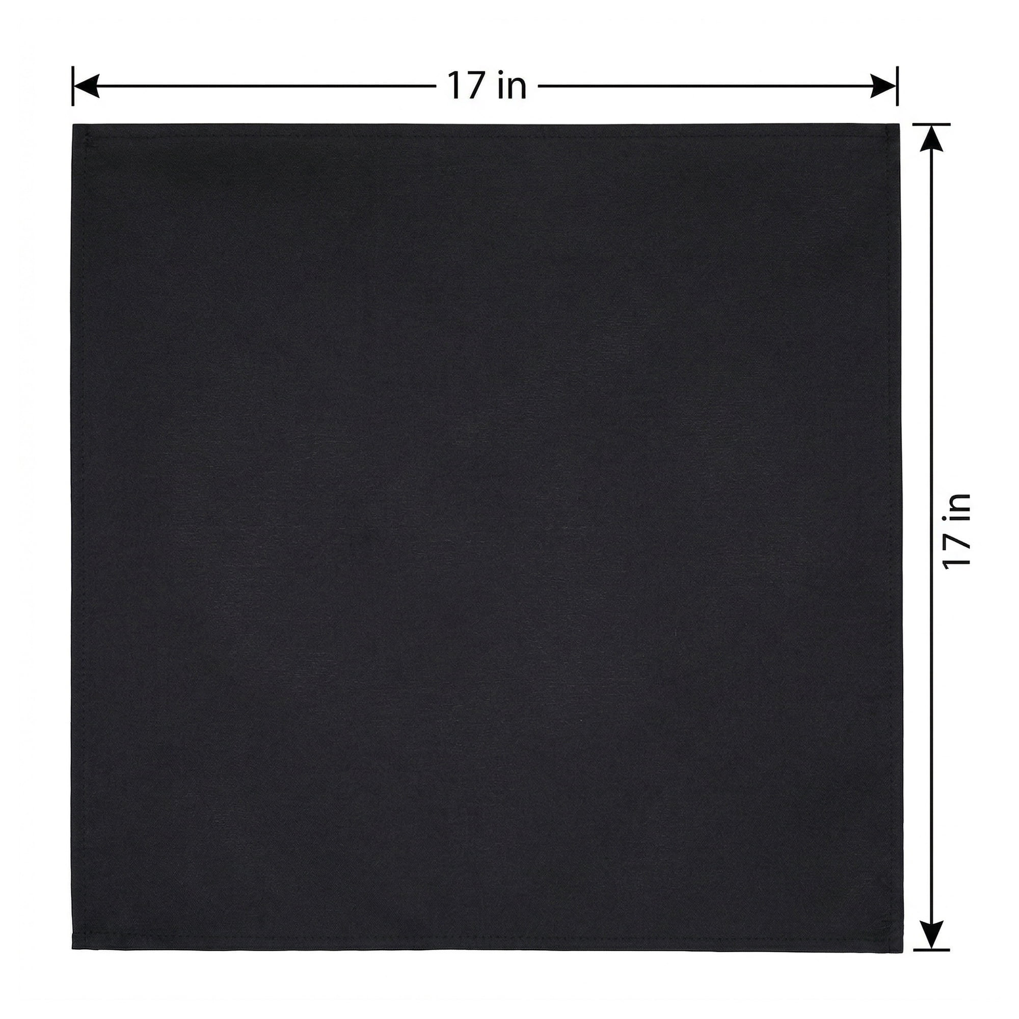 Unique Bargains 12Pcs Cotton Washable Reusable Dinner Napkins Black
