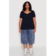 thumbnail image 3 of Womens Plus Size V Neck Short Sleeve Tee, 3 of 5