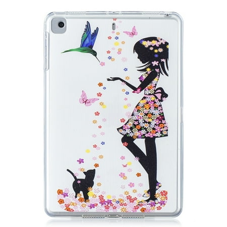 Ipad 2 Cases For Girls TPU Silicone Case for Apple iPad Mini 4 3 2 1 - Allytech Unique Painting Soft Flexible Shock Absorbent Protective Cover for iPad Mini 4 Mini 3 Mini 2 Mini 1, Flower Girl ()