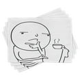 thumbnail image 1 of Ambesonne Humor Place Mats Set of 4, Thoughtful Meme Coffee, Standard Size, Black and White, 1 of 6