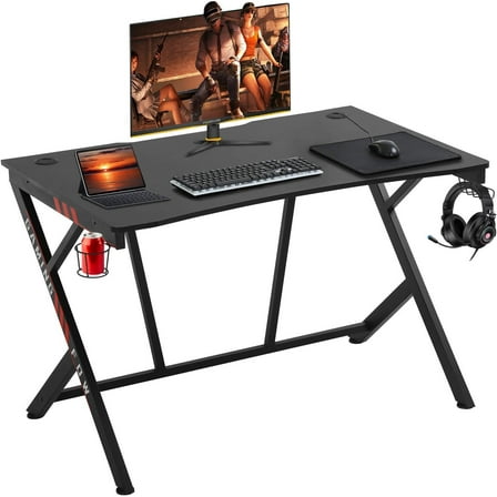 Hyxoo Gaming Desk 45" W x 29" D Home Office Computer Desk Racing Style Study DeskExtra