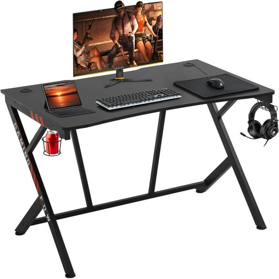 Hyxoo Gaming Desk 45" W x 29" D Home Office Computer Desk Racing Style Study DeskExtra