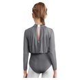 thumbnail image 6 of iiniim Gymnastics Leotard for Girls Sparkly Sheer Mesh Long Sleeve Figure Skating Bodysuit One Piece Jumpsuit Grey 10, 6 of 7