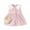 Pink, variant on Zwiiyzr 2025 6M-3Y Infant Toddler Baby Girls Dress Trendy Cute Sleeveless Sweet Heart Print Dress Bag Set Orange