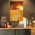 thumbnail image 1 of Drought Land under Dramatic Sky - Modern Landscape Wall Art Canvas, 1 of 3
