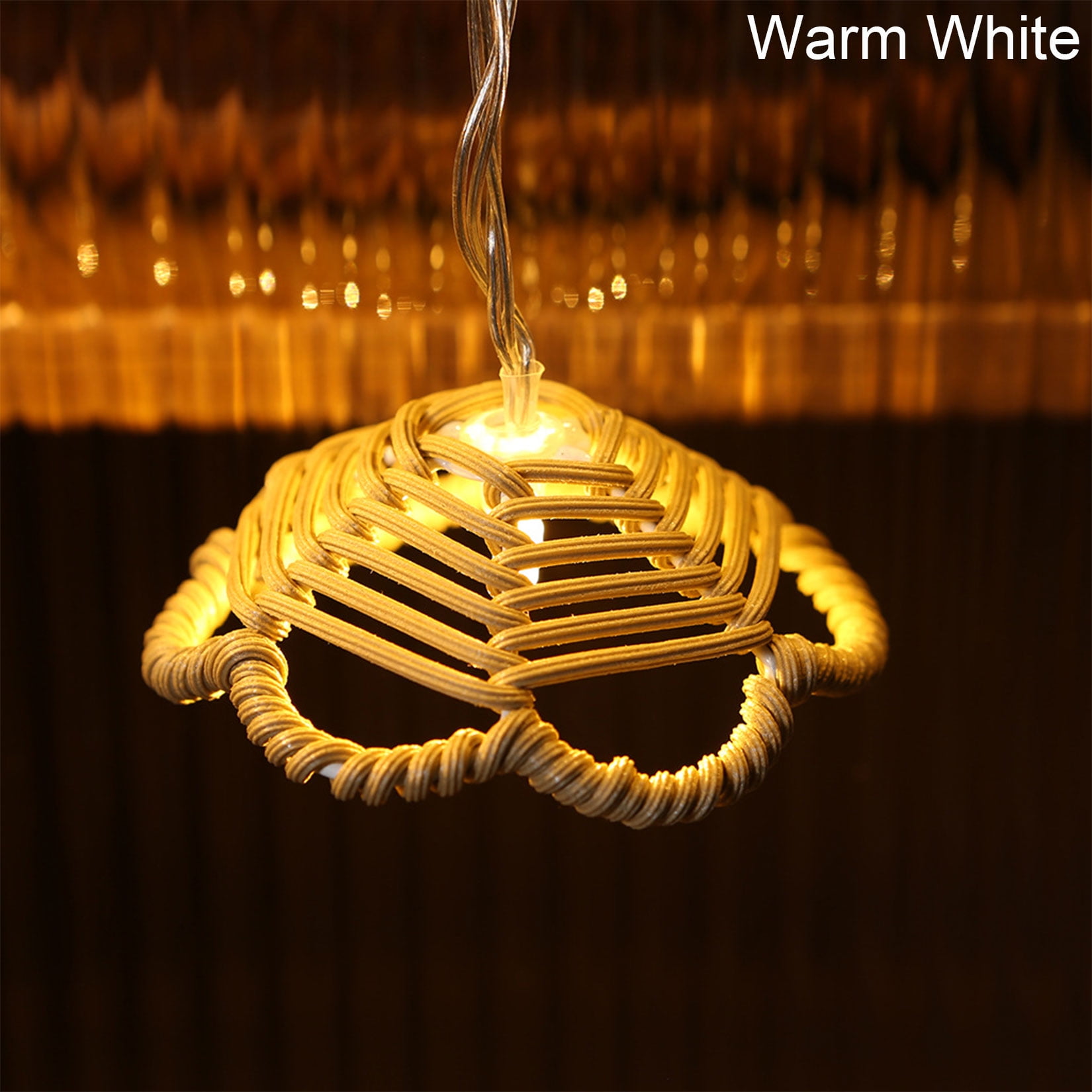 Decorative Lantern Rattan String Lights Rattan Balls Lights - 10 Lights with Rattan Wire Ball Style, Globe Rattan Wicker Ball String Lights Indoor Outdoor Patio for Home Pergola Porch Party Backyard