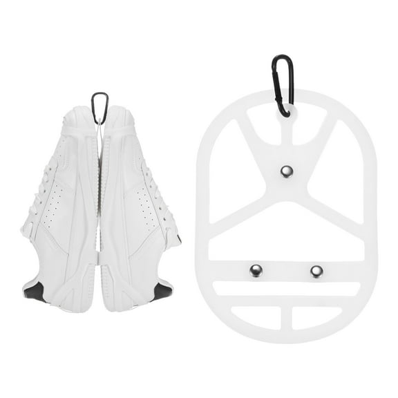 Uxcell Shoe Holster for Backpack [1SET] - Elastic Silicone Footwear Holder with Clip Use for Travel [White-M]