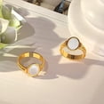 thumbnail image 4 of Gold Rings for Women, Non-tarnish Stainless Steel Chunky Statement Signet Ring Jewelry Gift, 4 of 5
