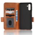 thumbnail image 4 of Dteck Case Compabile With Samsung Galaxy A33 5G 6.5 " 2022, PU Leather Surfcace Embossed Triangle Cash Pocket & Card Holders Flip Kickstand Detachable Lanyard Full Protective Wallet Case, Brown, 4 of 7