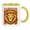 Yellow, variant on Abstract Lion Rainbow Illustration Ceramic Mug, 11oz Lion Coffee Cup with Comfortable C-Shaped Handle, Vibrant Print King Mane Tea Mug, Unique Colorful Animal Gift for Office or Home