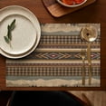 thumbnail image 4 of Flax Boho Chic Placemats Set of 6, 12x18 Inch Tribal Pattern Table Mats, Washable Vintage Style Decor for Rustic Nordic Farmhouse Dining Room or Artistic Kitchen Table, 4 of 5