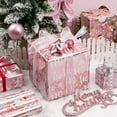 thumbnail image 2 of Christmas Wrapping Paper, Reversible Pink Christmas Tree, HO Santa Laughter, Snowflake, Reindeer, Design Gift Wrapping Paper Suitable for Holiday, Mini Roll (17 Inch X 120 Inch), 2 of 6