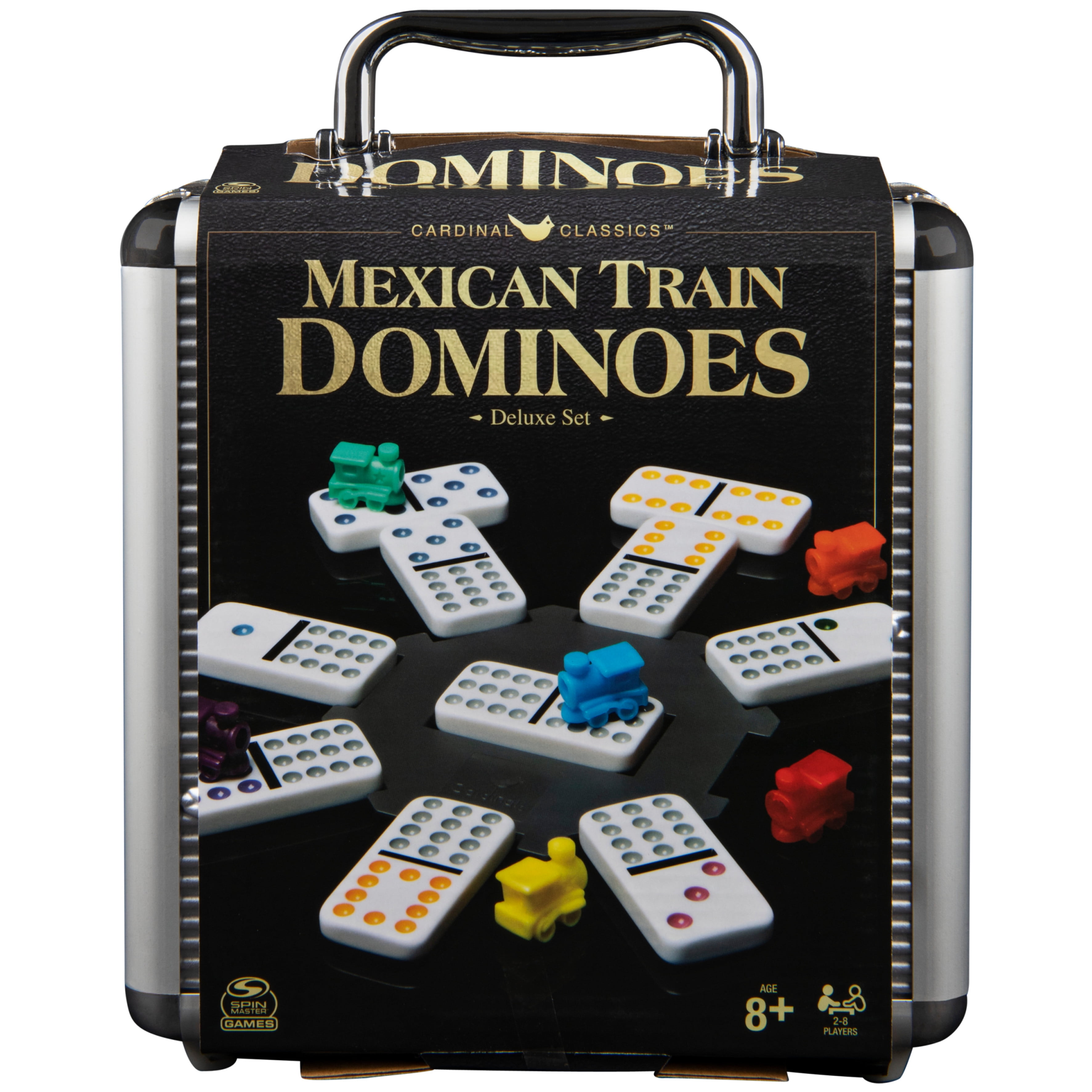 Spin Master Mexican Train Domino Set With Aluminum Carry Case, for Families and Kids Ages 8 and up