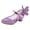 Purple, variant on LYHaoo Girls Sandals Girls Glitter Little Girls Heeled Formal Sandals For Dress Up Sparkly Crystal Baby Shoes With Adjustable Strap And Lightweight Comfort Sizes 10.5 Little Kid(4-4.5 Years)