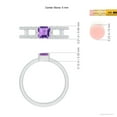 thumbnail image 4 of ANGARA Natural Square Emerald-Cut Amethyst Parallel Split Shank Ring in 14K White Gold for Women (Size-5mm) | February Birthstone, Anniversary, Jewelry Gift for Women | Natural Amethyst Ring, 4 of 9