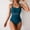 Dark Green, variant on LYMAYTER Women One-Piece Swimsuit Solid Color Spliced Netting Skintight Sling Fashion for Swimwear S-2XL