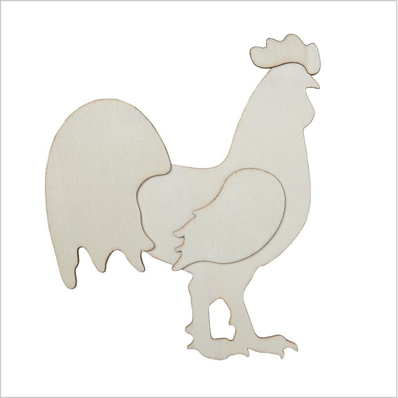 Plaid Surfaces Layered Wood Shape, Rooster