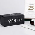 thumbnail image 2 of The Most Advanced Digital Wooden Alarm Clock With Wireless Charging Function, 3 Alarm LED Displays, Dual Functions Of Snooze, Sound Control And Snooze, Brightness Adjustable, 2 of 7