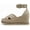 Beige, variant on Women Espadrille Wedge High Heels Sandals Open Peep Toe Platform Ankle Strap Crisscross Band FABIAN-S beige 6