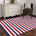 thumbnail image 5 of 4x6 Area Rugs, Red Blue White Striped Non-Skid Rubber Backing Large Rectangle Rugs - Living Room Bedroom Home Office, Modern Simple Stripes Indoor Floor Mat Carpets Washable Rug, 5 of 9