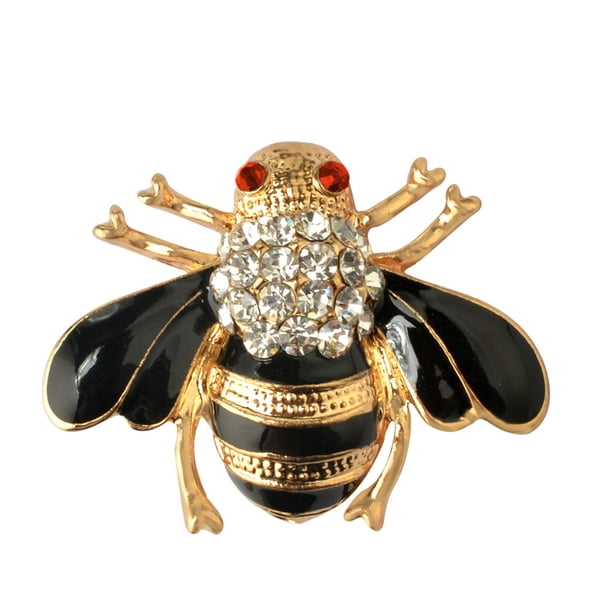 Abeja broche esmalte lindo exquisito diamantonismo encantador romántico vendimia pechuga de la vendimia día de San Valentín broches para mujer regalo de joyería negro Noticed AP004693-02